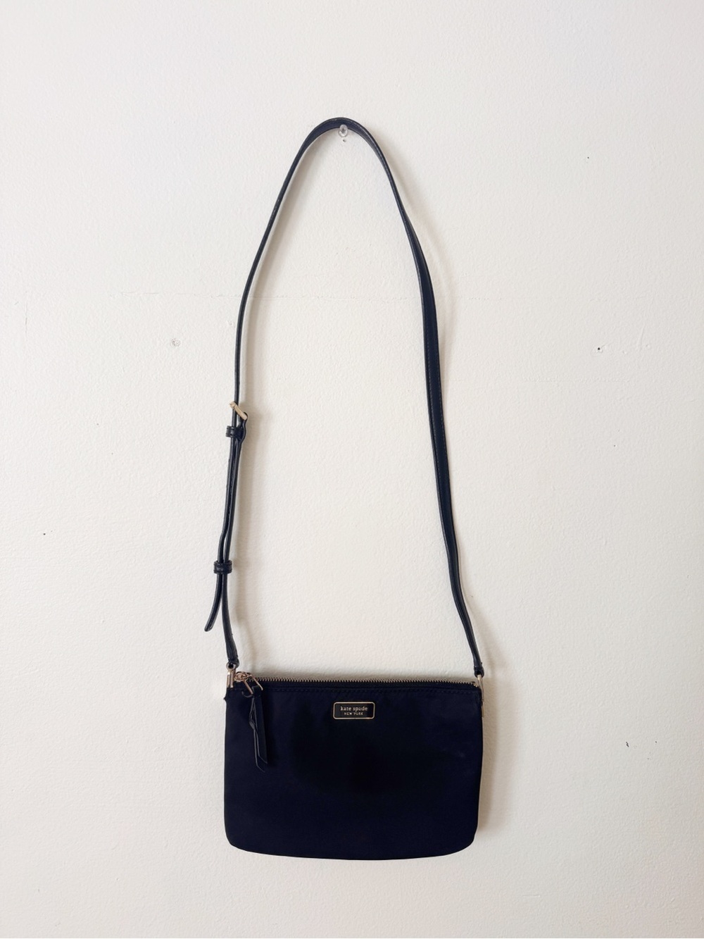 kate spade black Slim Crossbody with Gold Hardware
